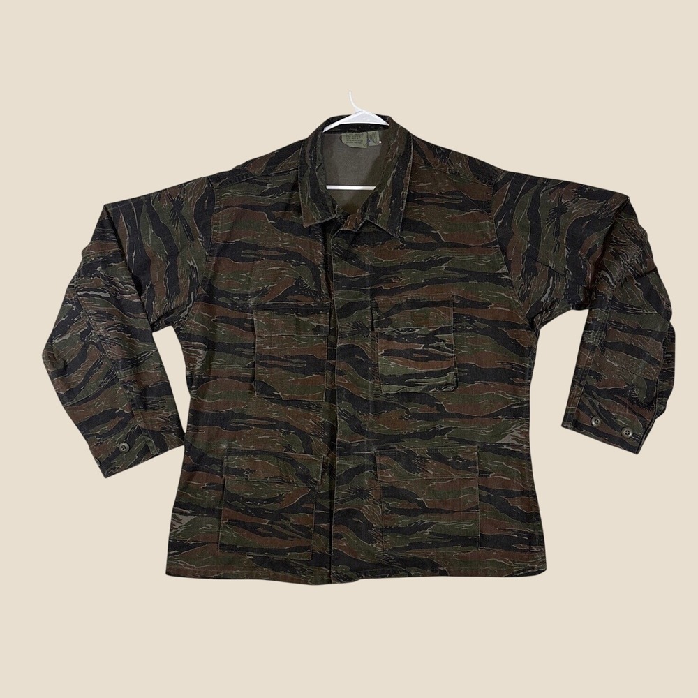 Propper International Tiger Stripe Camo Combat Coat Jacket XL Regular 90s Vtg